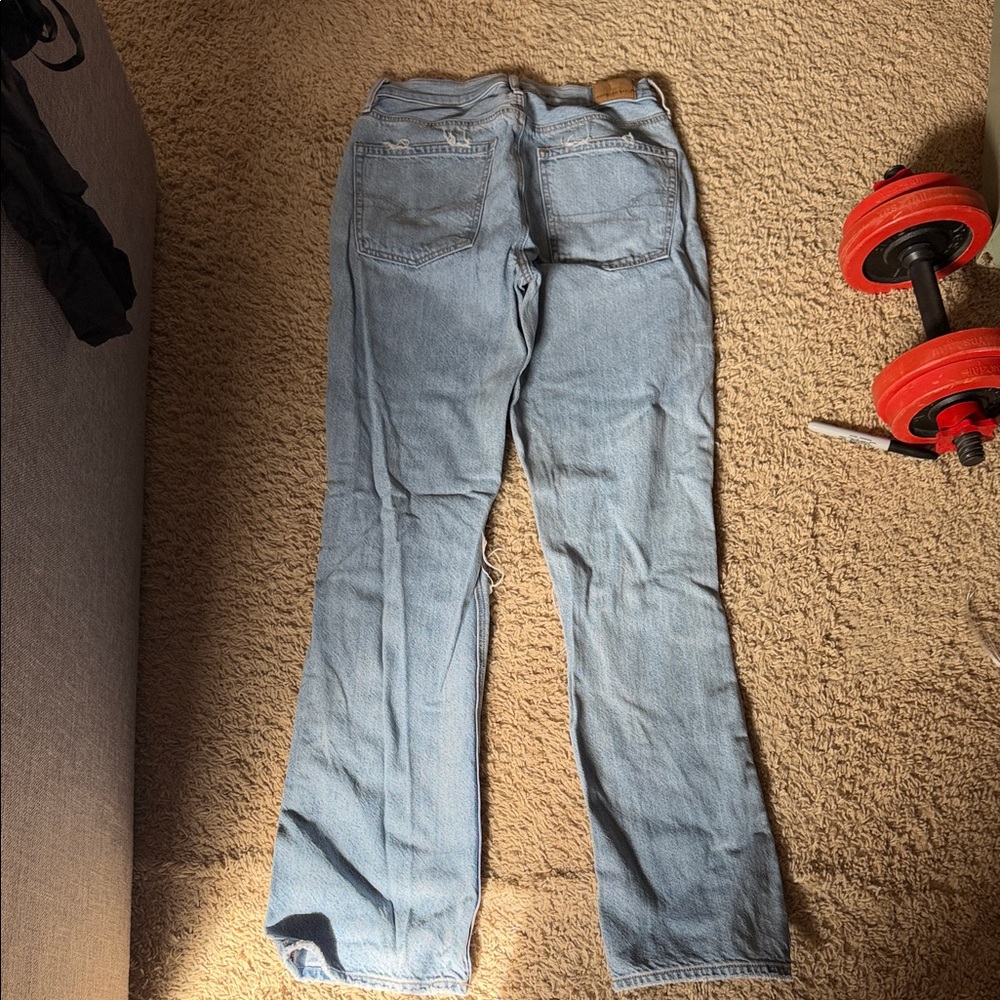 90s bootcut American Eagle Outfitters Light Blue Straight Leg Jeans - Picture 6 of 9